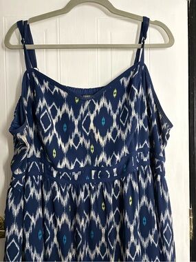 torrid Navy Ikat Cold-Shoulder Top with Teal Accents